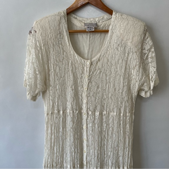 Starina Dresses Vintage Starina Ivory Lace Floral Dress 9s Poshmark